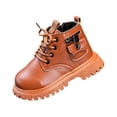 thumbnail image 4 of LvhaoGJOB Kids' Lace-Up Design Ankle Boots with Side Zipper and Thick Platform Sole, 4 of 9