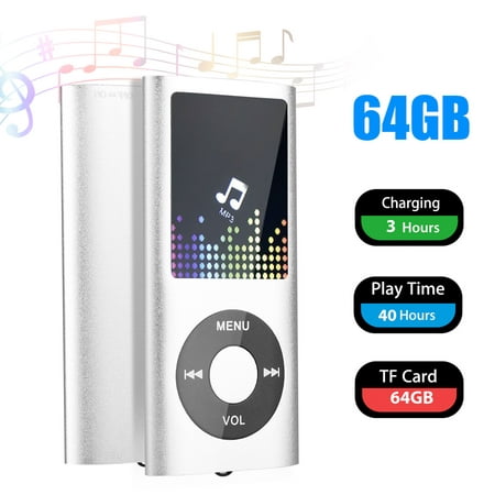 EEEkit MP3/MP4 Player with Touch Buttons, 1.8 inch Screen, Portable Lossless Digital Audio Player with FM Radio, Voice Recorder, E-Book Reader, Support up to