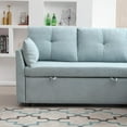 thumbnail image 4 of BISHE L Shaped Sectional Sofa with Pullout Bed, 81 Inch Convertible Sleeper with Reversible Chaise & Storage Seats, 2 in 1 Pull Out Couch with Side Pockets for Living Room, Apartment, Mint Green, 4 of 7
