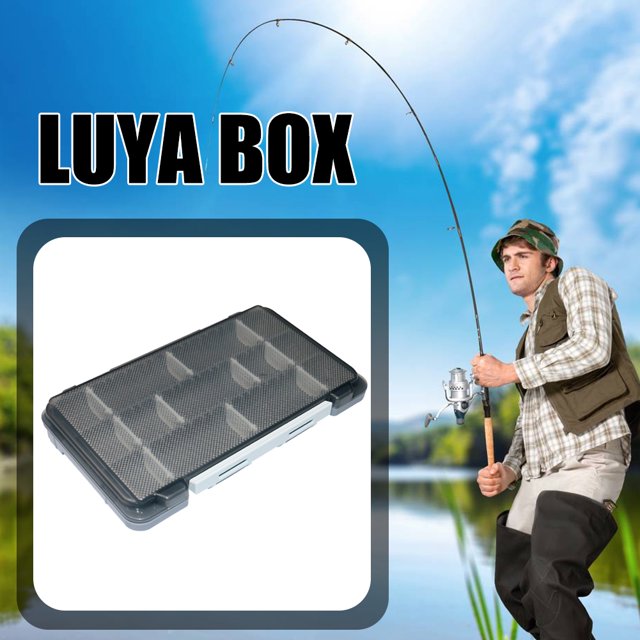 Maleta de Pesca Ndcxsfigh Caja de pesca Cebo portátil Soporte de gancho de cuentas de parche ajustable Gris