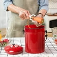 thumbnail image 4 of Plexon Countertop Compost Bin with Lid, Red 1.5 Gallon Odorless Kitchen Compost Container, Steel Food Compost Bucket for Kitchen with Charcoal Filter, Compost Pail for Kitchen Countertop, 4 of 6