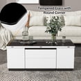 thumbnail image 5 of Coffee Table With Hidden Compartment Drawers Lift Top Center Table With Tempered Glass Top For Living Room Reception Room 47.2"L x 23.6"W x 18.5"H, 5 of 9
