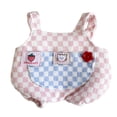 thumbnail image 1 of Monos de muñeca para niña, disfraces para regalo de cumpleaños de niños, adorables accesorios para fotos, ropa para muñecas, pantalones con tirantes Azul, 1 of 8