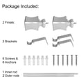 thumbnail image 4 of UTOPIA ALLEY Wall Mounted 3/4 Inch Curtain Rod - Curtain Rods For Windows 86 to 120 Inch, Adjustable Drapery Rods, Nickel Curtain Rods, Bedroom Curtain Rods, Tapestry Poles (Nickel, 86"-120"), 4 of 8