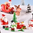 thumbnail image 4 of Lindos adornos navideños de resina, micropaisaje navideño, Papá Noel en miniatura, muñeco de nieve, adornos de escritorio, decoración de escritorio de oficina, 4 of 5
