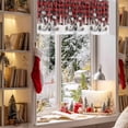 thumbnail image 3 of Valances for Windows Winter Happy Snowmen Rod Pocket Short Curtain for bathroom living room bedroom Pine Fruit Snowflakes Red Black Plaid 1 Panel 42x12in, 3 of 7