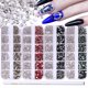 thumbnail image 1 of Diamantes de imitación 3D Decoraciones artísticas para uñas Accesorio de joyería de diamantes acrílicos Gema Brillo de uñas Carrusel Cajas de strass plateados Cristal Ongle Manicura # 147, 1 of 4