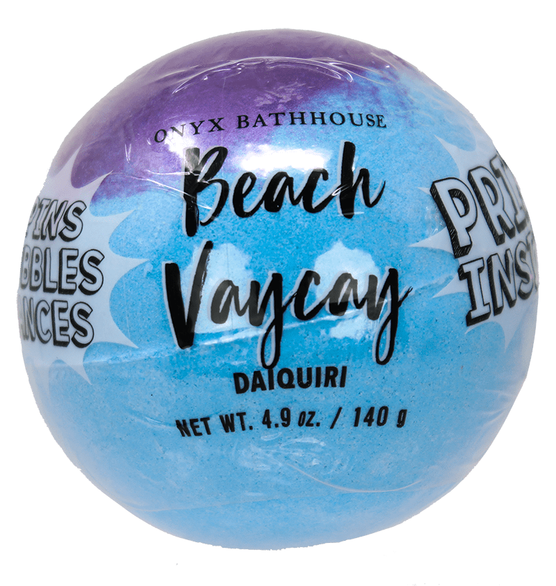 Onyx Brands Onyx Bathhouse Beach Vacay Bath Bomb With Prize - Peach, Coconut And Raspberry, 4.9 Oz.