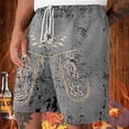 thumbnail image 2 of Men's Shorts Men's Oktoberfest Print Distressed Casual Shorts for Festival Celebration and Casual Wear Light Gray M, 2 of 4