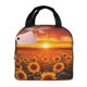 thumbnail image 1 of Easygdp Sunset Golden Sunflower Field Bolsa Térmica Premium - Tela Oxford Impermeable, Gran Capacidad, Bolsillo Frontal, Unisex para Trabajo, Escuela, Actividades al Aire Libre y Picnics, 1 of 8