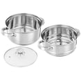 thumbnail image 3 of Stainless Steel Steamer with Glass Lid | Induction Base | Modak, Momo Maker | 17 x 22 x 22.4 Cm | 2L, 3 of 6