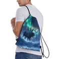thumbnail image 3 of Drawstring Backpack Sports Gym Bag for Women Men, Aurora Mystical Winter Moose A Water Resistant Drawstring Bags for Sports, Gym, Travel, Swimming, Beach, 3 of 8