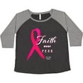 thumbnail image 3 of Inktastic Faith over Fear Breast Cancer Awareness with Pink Ribbon Women's Plus Size T-Shirt, 3 of 5