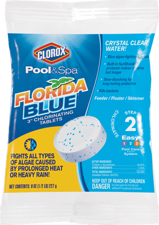 Clorox Pool&Spa 3" Chlorinating Tablets, Florida Blue, 25 lbs