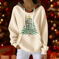 thumbnail image 2 of Women's Fashion Casual Christmas Print Pullover Long-Sleeve Sweatshirt with JESUS Design for Holiday Season and Comfortable Wear,Khaki,XL, 2 of 5