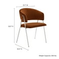 thumbnail image 4 of Side Dining Chair, Set of 2, Silver, Velvet, Bar Pub Cafe Bistro Dining Kitchen Hospitality Restaurant, Modern Contemporary, HB37476, 4 of 10