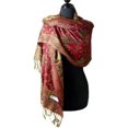 thumbnail image 2 of Peach Couture Elegant Reversible Paisley Pashmina Shawl Wrap, 2 of 4
