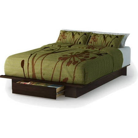 South Shore Holland Full/Queen Platform Bed with Drawer, Multiple Finishes
