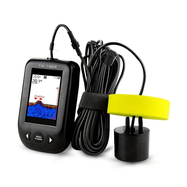 Portable Fish Finder,45 Degrees Sonar Coverage Fishing Sonar Sounder Alarm Transducer Fishfinder ,Easy to Use