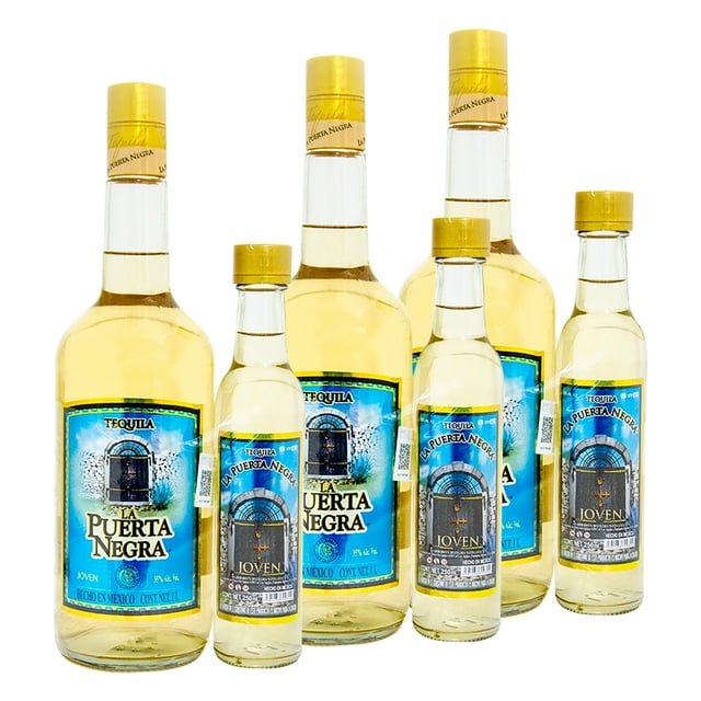 Tripack Tequila Puerta Negra Puerta Negra Tequila Joven 1l + Pacha 250ml