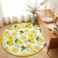 thumbnail image 2 of Yellow Lemon Area Rugs 5' (Round) Floral Leaf Summer Fruit Farmhouse Pastoral Floor Rug&nbsp;Non Slip Low Pile Ultra Soft Throw Carpet for Entryway Indoor Entrance Kitchen Bathroom, 2 of 9