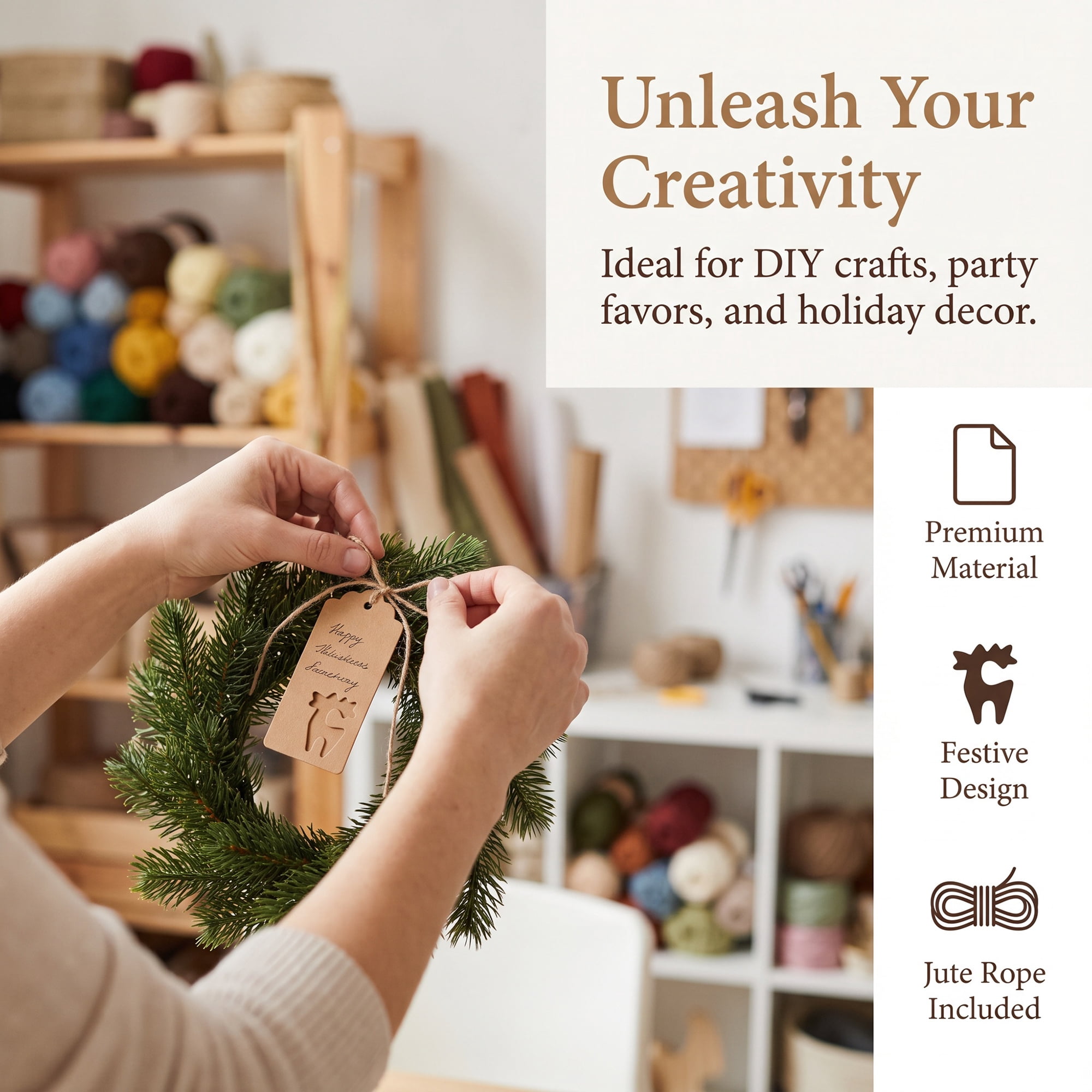 Unique Bargains Thick Presentation Gift Wrapping Tags for Events 1.8" x 3.7" Brown Sheep