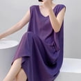 thumbnail image 6 of Taqqpue Nightgowns for Women Casual Crewneck House Dress Loose Fit Plus Size Maxi Sleepshirt Short Sleeve Cotton Nightshirt, 6 of 6
