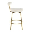 thumbnail image 3 of Rhonda Glam Counter Stool in Gold Metal and Cream Velvet by LumiSource - Set of 2, 3 of 7