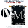 thumbnail image 3 of America Forever Winter Monogram Letter M House Flag Vertical Double Sided 28 x 40 inches Christmas Holiday Seasonal Flags for Outdoor, Yard, Porch Decoration, Silver Snowflakes Decoration, 3 of 4