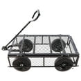 thumbnail image 4 of Wagon with Removable Sides Can be Used in Farms, Warehouses etc l Garden Dump cart- A Must-Have for Your Dream Garden Garden Essential- Dump cart Solid Wheels (Black Solid Wheels), 4 of 8