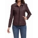 thumbnail image 3 of Chaqueta de Piel Sintética para Mujer, Estilo Motociclista, con Cremallera, Ideal para Salir. Café XXL, 3 of 10