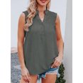 thumbnail image 4 of Women Sleeveless Blouse Ruffles Button V Neck Vest Casual Tops, 4 of 8