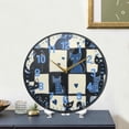 thumbnail image 4 of Yayeee Wall Clock Battery Operated 9.5" Silent Quartz Non-Ticking for Living Room Decor, Black and Blue Cat, 4 of 8