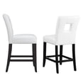 thumbnail image 3 of Weston Home Landen Faux Leather Keyhole Counter Height Stool, Set of 2, White, 3 of 6