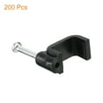 thumbnail image 3 of Unique Bargains Cable Clips with Steel Nail, 200Pack 10mm/0.39' Plastic Cable Wire Clips, Ethernet Cable Clips Nail in Cable Clips, 3 of 6