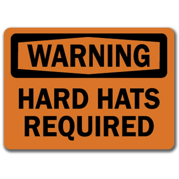 Warning Sign - Hard Hats Required  - 10" x 14" OSHA Safety Sign