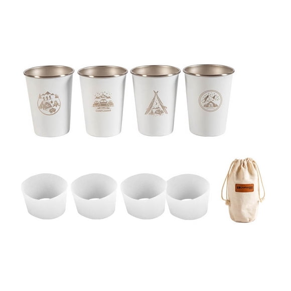 Yuarrent Juego de 4 piezas Vaso de vino Taza de té Cerveza 350ML Tazas de agua Patrón impreso para Picnic Camping Cubiertos Cocina tipo 5 Type3 NO3