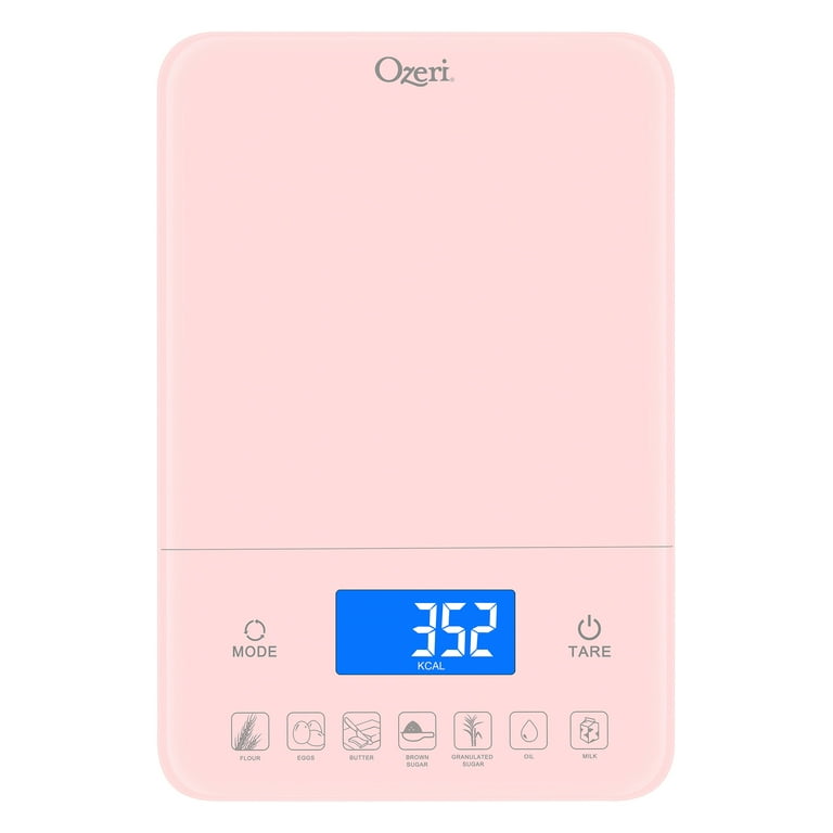Ozeri Touch III 22 lbs (10 kg) Baker's Kitchen Scale with Calorie Counter, in Tempered Glass
