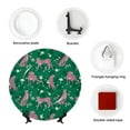 thumbnail image 4 of Yiaed Tropical Leopard Print Bone China Decorative Plate Ceramic Dinner Plates Art Crafts with Display Stand-8in, 4 of 6