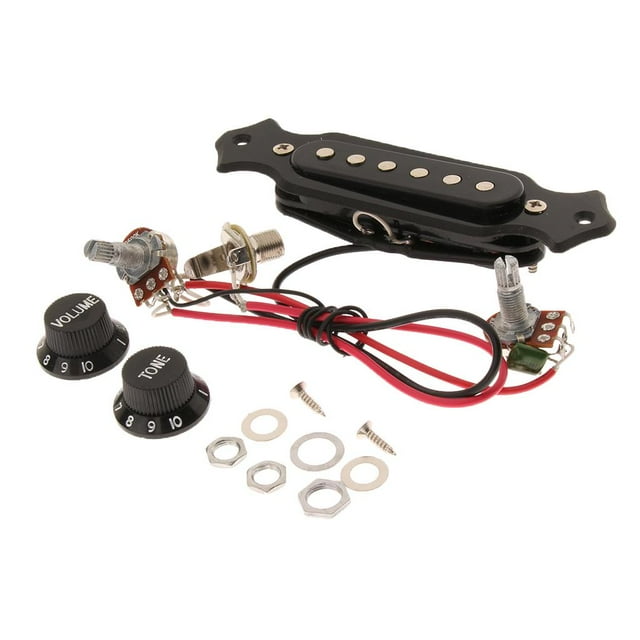 TISHITA 1 Set 6 Cordes Guitare Électrique Soundhole Micro Harnais avec Volume & Ton Boutons