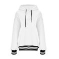 thumbnail image 1 of Gibobby Sudadera mujer con cierre, Sudaderas con media cierre para mujer, sudadera corta de forro polar de otoño(Blanco,M), 1 of 5