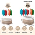 thumbnail image 6 of 108L Large Blanket Basket（25“x17”）,Storage Basket for Organizing, Dog Toy Bin,baby laundry basket,Cotton Rope Blanket Basket for Living Room, Laundry, Nursery, Pillows (White and Brown), 6 of 8