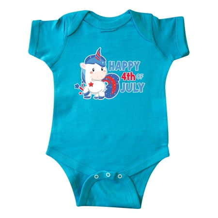 

Inktastic Happy 4th of July with Unicorn Gift Baby Boy or Baby Girl Bodysuit