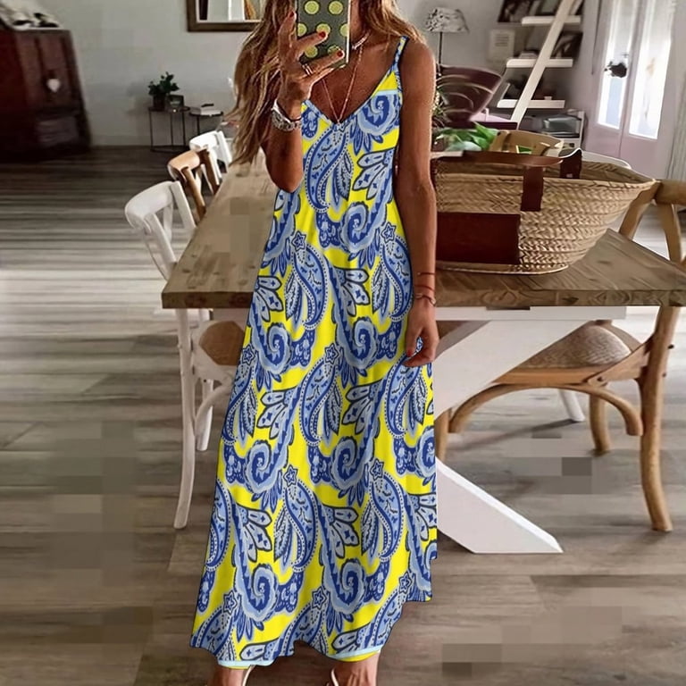 Barden Bellas Paisley Scarf Sleeveless Dress birthday dress for women  dresses summer elegant dress - Walmart.com