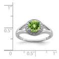 thumbnail image 2 of 925 Sterling Silver Polished Diamond and Peridot Ring Size 9 Measures 2mm Wide Jewelry for Women, 2 of 8