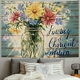 thumbnail image 2 of Patifu Flowers Mason Jar Tapestry Wall Hanging Unique Style Graphic Tapestries Home Wall Decor Art for Living Room Bedroom Apartment Farmhouse Dorm 40x30inch, 2 of 6