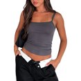 thumbnail image 1 of Camisola De Verano Y2K Summer Camisole Backless Women Crop Camis Lace Streetwear Tops (Gris L) Cgtredaw Para estrenar, 1 of 1