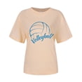 thumbnail image 3 of Spring Tops for Women Volleyball Shirts Team Tee Tops Graphic Casual Short Sleeve T Shirts for Women Beige L, 3 of 3