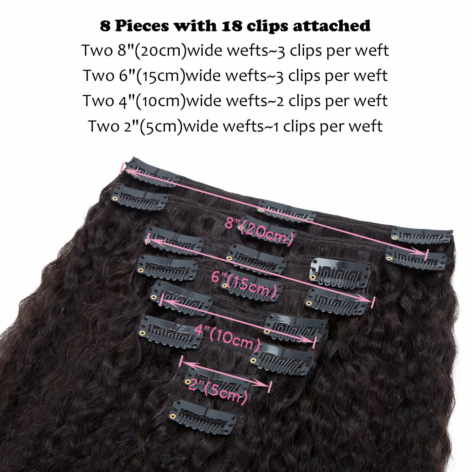 Benehair Clip In Human Hair Extensions Afro kinky Straight Double Weft Black Brazilian Virgin Remy Hair Thick Full Head