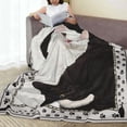 thumbnail image 6 of Cat Blanket and Throws Black and White Cat Lover Gifts Throw Blankets Cat Decor Soft Cozy Fleece Plush Warm Flannel Bedding Blanket for Girls Kids Adults Couch Travel Black and White Cats, 6 of 7